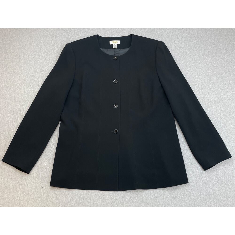 Talbots Jacket Womens 18 Black Long Sleeve 4-Button Front Lined